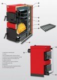 Твердотопливный напольный котел отопления, одноконтурный, атмосферный Burnit WB 25