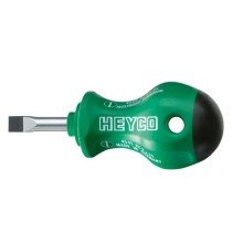 Отвертка HEYCO STUBBY шлицевая короткая, SL 1.2 x 6.5 x 25, 85 мм, с двукомпонентной рукояткой