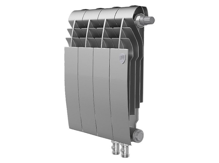 Биметаллический секционный радиатор отопления Royal Thermo Biliner 350 / V Silver Satin / 4 секции
