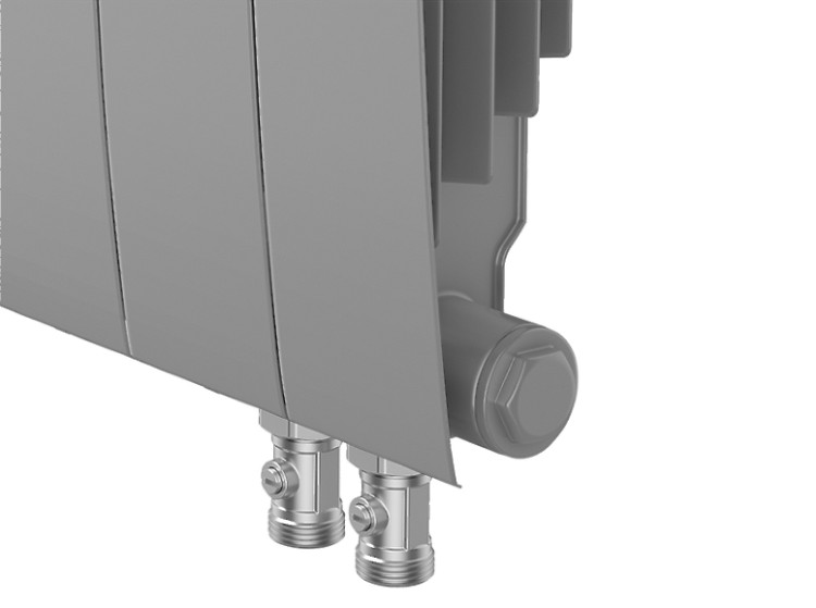 Биметаллический секционный радиатор отопления Royal Thermo Biliner 350 / V Silver Satin / 4 секции