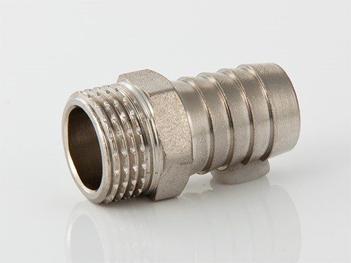 Штуцер для шланга VALTEC 1/2 х 18 мм VTr,650,N,0418 наружная резьба, никелированная латунь