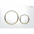 Кнопка смыва Geberit Sigma 20, двойной смыв, белый/золото 115.882.KK.1
