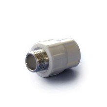Муфта полипропиленовая ПОЛИТЭК комбинированная с наружной резьбой 32 x 1, белая