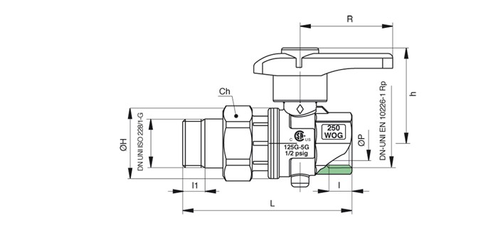 Кран дисковый RB (Rubinetterie Bresciane) EUROFLY 600301 1 НВ