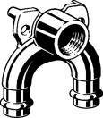 Двойная стеновая водорозетка медная Viega Sanpress с SC-Contur d=15 (арт. 687 892)