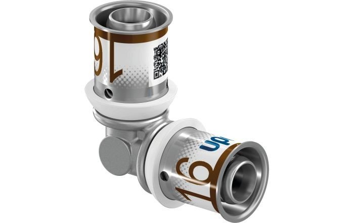 Угольник Uponor S-Press PLUS 90 25 x 25 мм, 10 бар, латунь