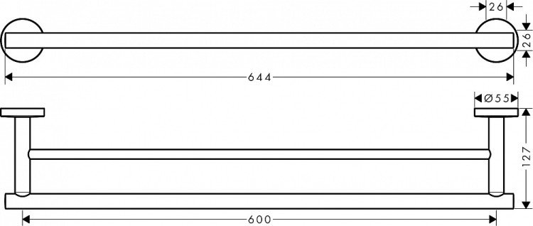 Полотенцедержатель двойной Hansgrohe Logis Universal 41712000
