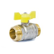 Кран шаровой LD 47.25.Н-Н.Б.GAS газовый, наружная резьба, 1, бабочка