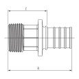 Переходник Rehau с наружной резьбой 20-R 1/2 RX