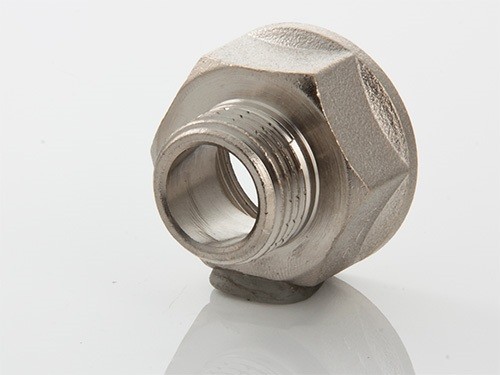 Переходник VALTEC 3/4 х 1/2 внутренняя-наружная резьба, никелированная латунь