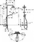 Душевая колонна Hansgrohe Croma Select E 180 2jet 27256400