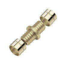 Соединитель KAN-therm Push латунный двухсторонний - сервисный элемент для труб PE-RT и PE-Xc, 18x2/18x2,5