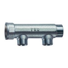 Коллектор FAR нерегулируемый проходной с трубной резьбой 1x3/4 с 2 контурами