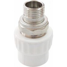 Муфта из полипропилена Valfex с американкой для радиатора наружная резьба 25 x 1/2 (100/25) БЕЛАЯ
