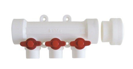 Коллектор со встроенными кранами Kalde полипропиленовый, 40 x 20 x 3 вы x . (красный)