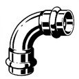 Отвод 90 медный Viega Profipress с SC-Countur d=15 (арт. 291 501)
