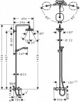Душевая колонна Hansgrohe Croma Select E 180 2jet 27352400