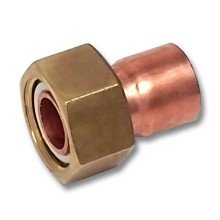 Муфта Sanha 5240g, ВП-ВР, с накидной гайкой, медь, 18х1/2