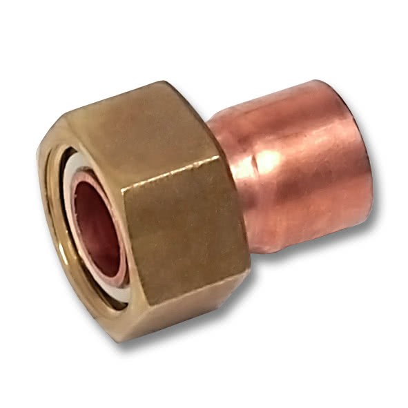 Муфта Sanha 5240g, ВП-ВР, с накидной гайкой, медь, 18х1/2