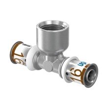 Тройник Uponor S-Press PLUS 25 x 1/2 ВР x 25 мм, 10 бар, латунь
