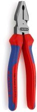 Плоскогубцы KNIPEX комб. особ. мощн., рез: провол. твёрд. d 2.5 мм, роял. струна d 2 мм, кабель d 11.5 мм, L-180 мм, чёрн., 2К ручки
