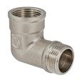 Угольник VALTEC 1 1/4 внутренняя-наружная резьба, 90 градусов, никелированная латунь