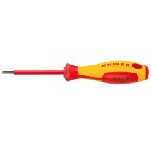Отвертка KNIPEX VDE для винтов с профилем внутренний шестигранник , HEX 5 мм, длина стержня 75 мм, 187 мм, 2-компонентная рукоятка, диэлектрическая