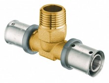 Пресс-тройник FAR 16*2 x 1/2 НР х 16*2 лат.
