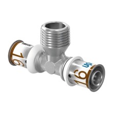 Тройник Uponor S-PRESS PLUS с наружной резьбой 16-R1/2НР-16