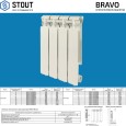Алюминиевый секционный радиатор отопления Stout Bravo 350 / 14 секций