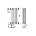 Стальной трубчатый радиатор отопления Zehnder 3057 14 секций, белый (RAL 9016), нижнее подключение