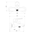 Смеситель для ванны с душем Damixa Palace Evo 2, бронза