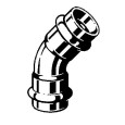 Отвод 45 медный Viega Profipress с SC-Contur d=18 (арт. 292 560)
