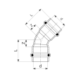 Отвод 45 медный Viega Profipress с SC-Contur d=18 (арт. 292 560)