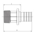 Переходник Rehau с наружной резьбой 40-R 1 1/4 RX