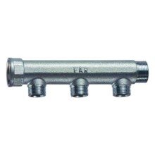 Коллектор FAR нерегулируемый проходной с трубной резьбой 1x1/2 с 3 контурами