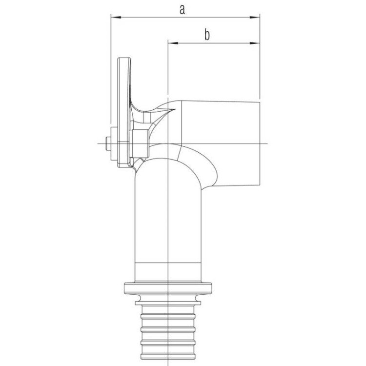 Угольник Rehau проточный настенный 20/16-Rp 1/2 короткий RX