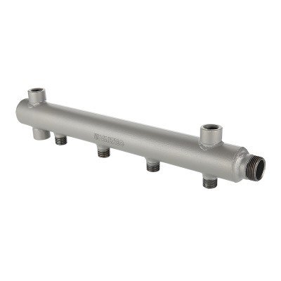 Этажный коллектор VALTEC из стали (труба ДУ-40), с межосевым расстоянием выходов 100мм, 1 х 3 выхода 1/2 НР