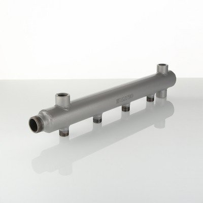 Этажный коллектор VALTEC из стали (труба ДУ-40), с межосевым расстоянием выходов 100мм, 1 х 3 выхода 1/2 НР