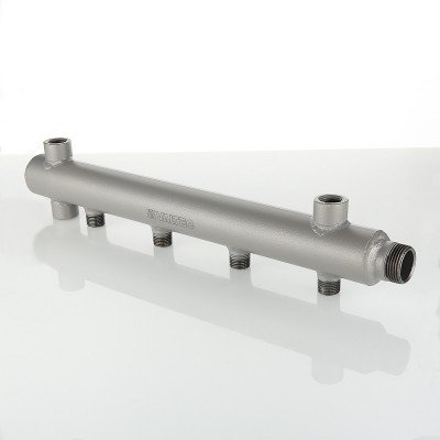 Этажный коллектор VALTEC из стали (труба ДУ-40), с межосевым расстоянием выходов 100мм, 1 х 3 выхода 1/2 НР