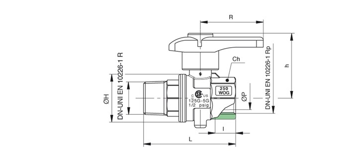 Кран дисковый RB (Rubinetterie Bresciane) EUROFLY 600301 1/2 НВ