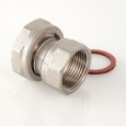 Полусгон VALTEC прямой с накидной гайкой ВР, 1х3/4 дюйма, никелированная латунь