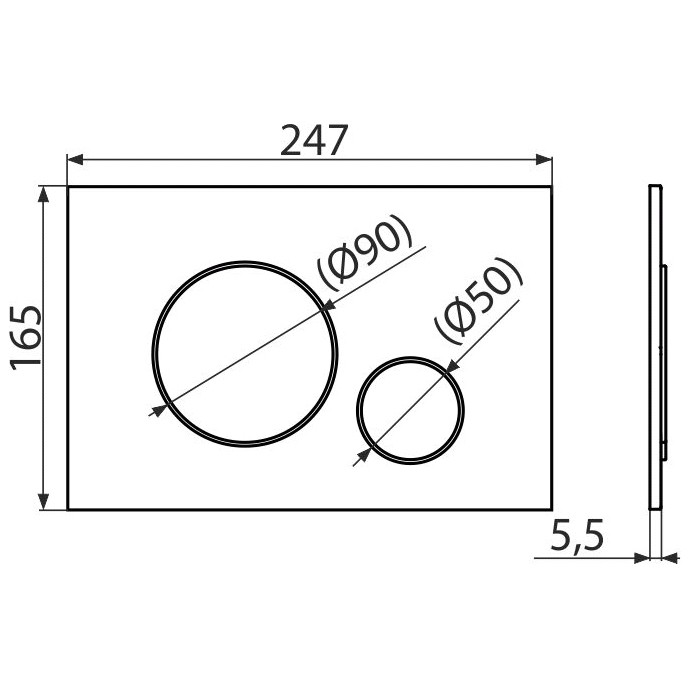 Кнопка смыва, пластик, хром Alcaplast M671