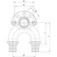 Угольник Rehau проточный настенный 16/20-Rp 1/2 короткий RX