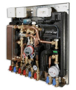 Квартирная станция VALTEC с функцией приготовления ГВ (без рециркуляции), теплосчётчик 1,5 куб.м/час.