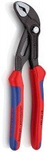 Переставные клещи KNIPEX COBRA , 42 мм (1 1/2 ), под ключ 36 мм, 180 мм, серые, 2К ручки, страховочное крепление