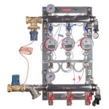 Этажный узел учета VALTEC с авт. балансировочным клапаном, ввод слева, 3/4 , 8 выходов