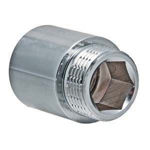 Удлинитель VALTEC хромированная латунь, 1 х 50 мм внутренняя-наружная резьба