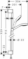 Душевой гарнитур Hansgrohe Croma Select S Vario 26572400