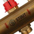 Коллектор Stout распределительный из латуни с расходомерами 1/3/4x4, SMB 0473 000004